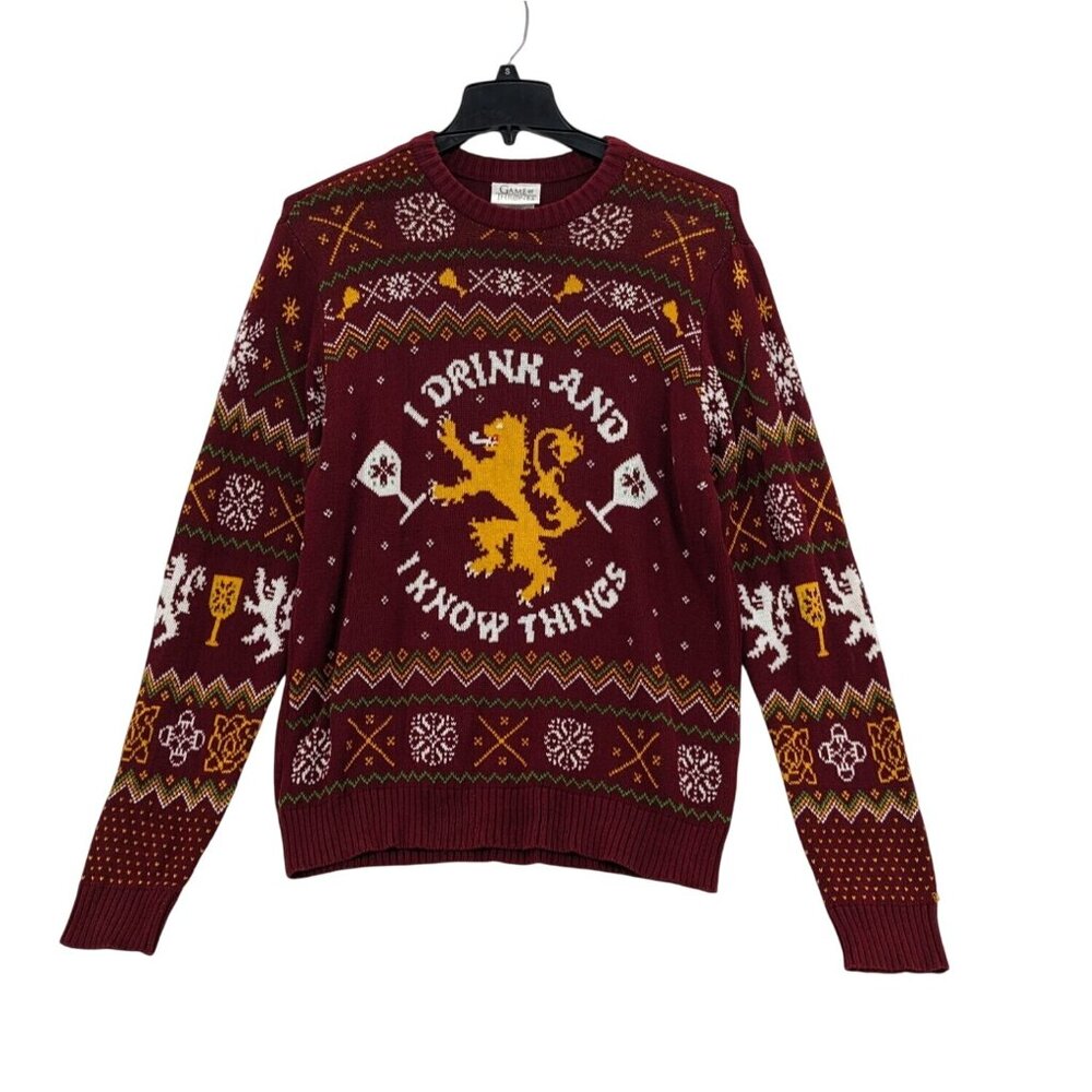 Game Of Thrones Pullover Sweater Adult Size L I Drink And I Know Things Cosplay